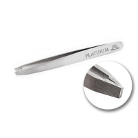 Пінцет для брів скошений Platinum Сірий