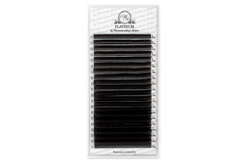 Вії для нарощування Темно коричневі PLATINUM 20 ліній D 0.07 8-14mm