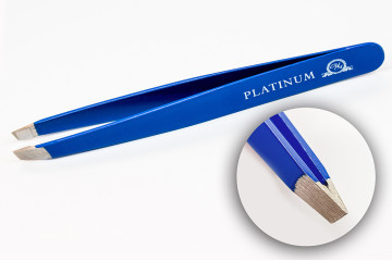 Пінцет для брів скошений Platinum Чорний