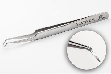 Пінцет для вій PLATINUM ET 45 рожеве золото №15 