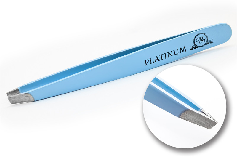 Пінцет для брів скошений Platinum Чорний