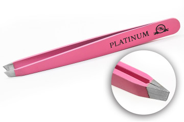 Пінцет для брів скошений Platinum Чорний