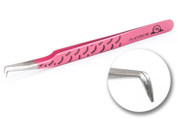 Пінцет для вій PLATINUM 90* з віями №6