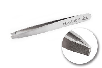 Пінцет для брів скошений Platinum Чорний