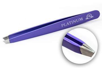 Пінцет для брів скошений Platinum Чорний