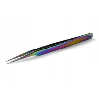 Пинцет для ресниц PLATINUM Plasma прямой №49 мультиколор 