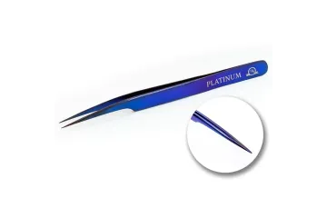 Пінцет для вій PLATINUM Plasma прямий №48 фіолетовий