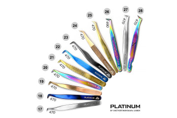 Пінцет для вій PLATINUM VT 25 №28 мультиколор з виємками