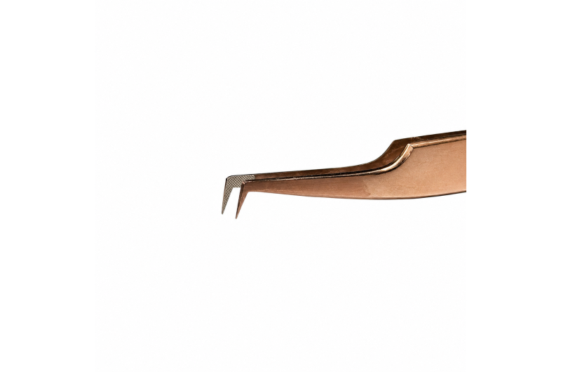 Пінцет для вій PLATINUM ET 15 mini LAZER №31 рожеве золото