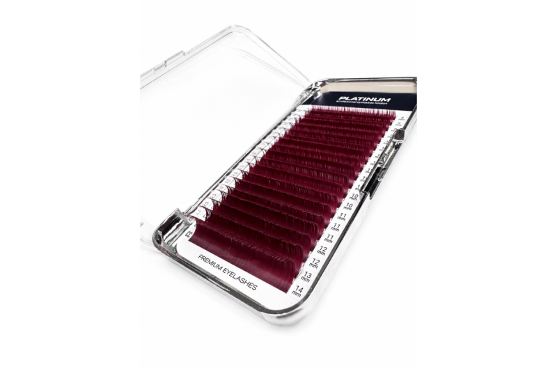 1 тон вії Burgundy PLATINUM 24 лінії C 0.07 6–14 мм NEW