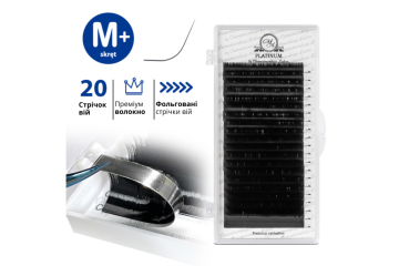 Вії для нарощування чорні Platinum 20 ліній мікс M+ 0.07 8-14 mm
